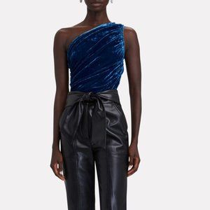 BRAND NEW STAUD Eze One-Shoulder Velvet Top